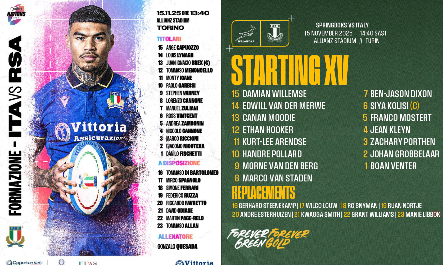 QNS25:イタリアVS南アフリカ